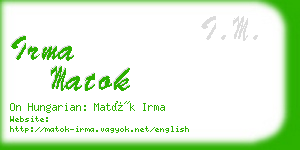 irma matok business card